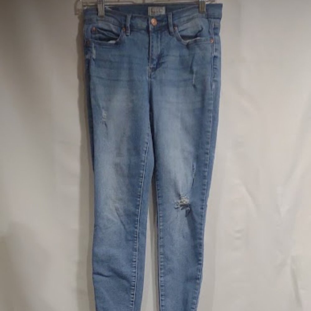 NICOLE MILLER SOHO HIGHRISE SKINNY DISTRESSED JEANS STRETCH SIZE 4